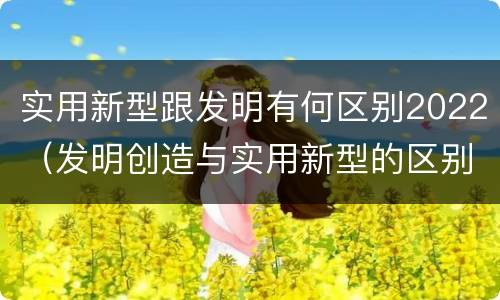 实用新型跟发明有何区别2022（发明创造与实用新型的区别）