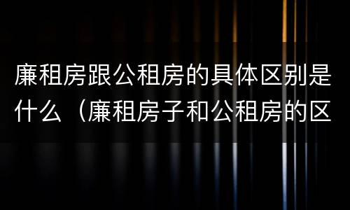 廉租房跟公租房的具体区别是什么（廉租房子和公租房的区别）
