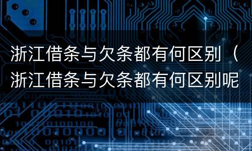 浙江借条与欠条都有何区别（浙江借条与欠条都有何区别呢）