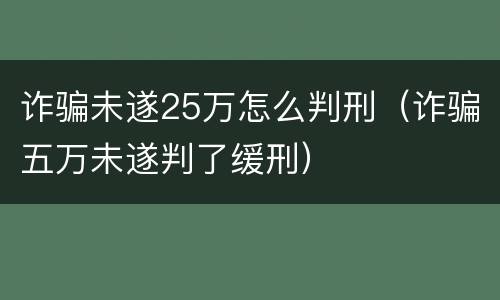 诈骗未遂25万怎么判刑（诈骗五万未遂判了缓刑）