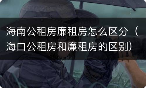 海南公租房廉租房怎么区分（海口公租房和廉租房的区别）