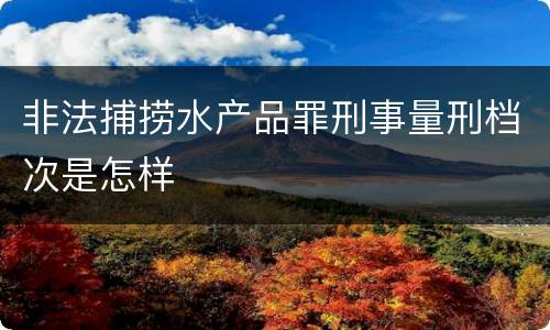 非法捕捞水产品罪刑事量刑档次是怎样