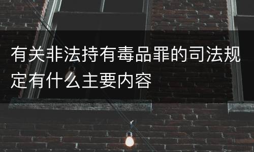 有关非法持有毒品罪的司法规定有什么主要内容