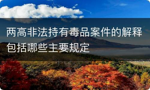 两高非法持有毒品案件的解释包括哪些主要规定