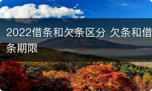 2022借条和欠条区分 欠条和借条期限