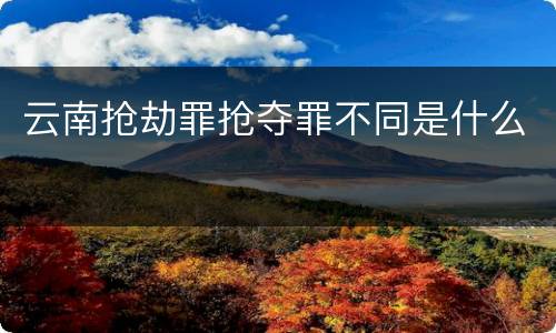 云南抢劫罪抢夺罪不同是什么