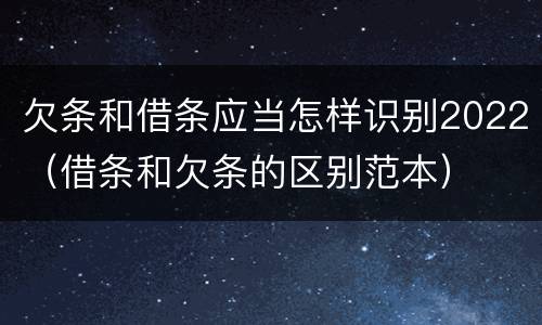 欠条和借条应当怎样识别2022（借条和欠条的区别范本）