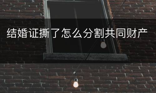 结婚证撕了怎么分割共同财产