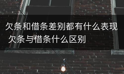 欠条和借条差别都有什么表现 欠条与借条什么区别