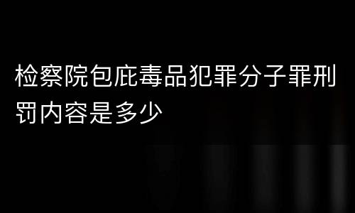 检察院包庇毒品犯罪分子罪刑罚内容是多少