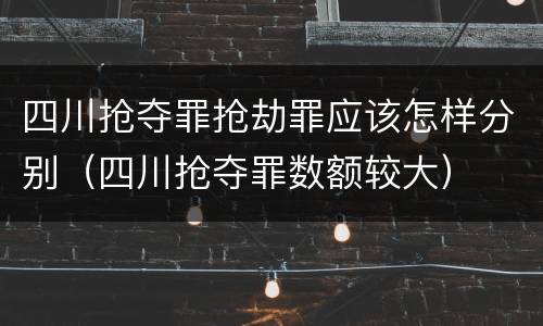 四川抢夺罪抢劫罪应该怎样分别（四川抢夺罪数额较大）