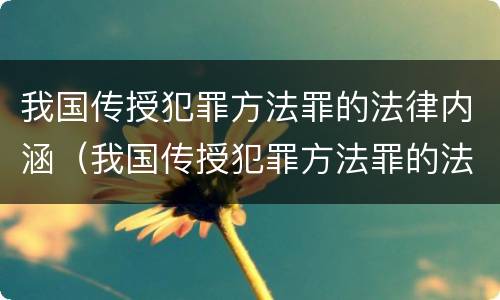 我国传授犯罪方法罪的法律内涵（我国传授犯罪方法罪的法律内涵是）