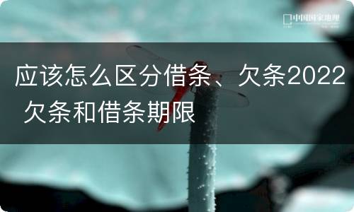 应该怎么区分借条、欠条2022 欠条和借条期限