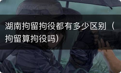 湖南拘留拘役都有多少区别（拘留算拘役吗）