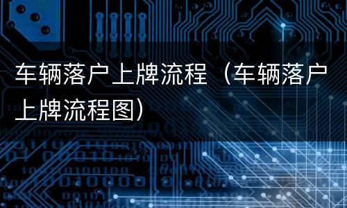 车辆落户上牌流程（车辆落户上牌流程图）