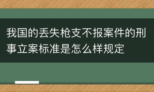我国的丢失枪支不报案件的刑事立案标准是怎么样规定