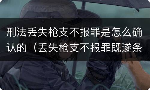 刑法丢失枪支不报罪是怎么确认的（丢失枪支不报罪既遂条件）