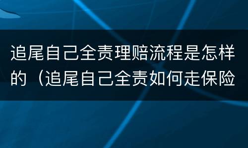 追尾自己全责理赔流程是怎样的（追尾自己全责如何走保险）