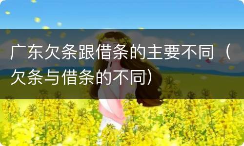 广东欠条跟借条的主要不同（欠条与借条的不同）