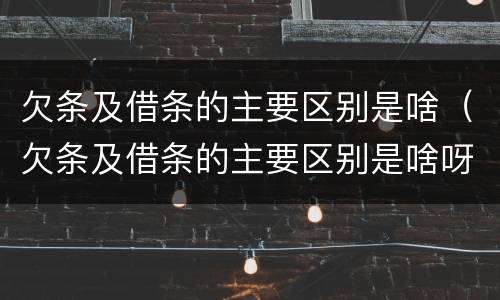 欠条及借条的主要区别是啥（欠条及借条的主要区别是啥呀）