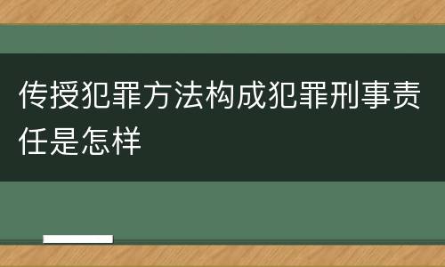 传授犯罪方法构成犯罪刑事责任是怎样