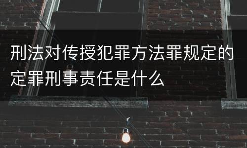 刑法对传授犯罪方法罪规定的定罪刑事责任是什么