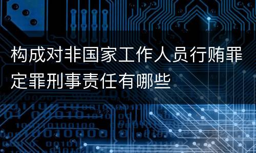 构成对非国家工作人员行贿罪定罪刑事责任有哪些