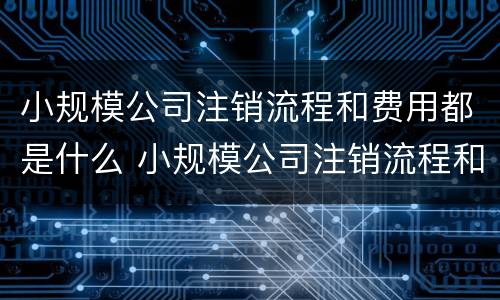 小规模公司注销流程和费用都是什么 小规模公司注销流程和费用都是什么意思
