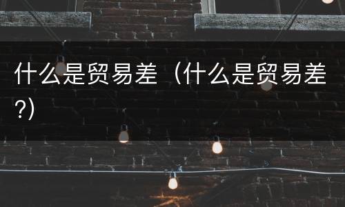 什么是贸易差（什么是贸易差?）