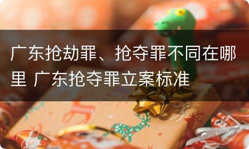广东抢劫罪、抢夺罪不同在哪里 广东抢夺罪立案标准