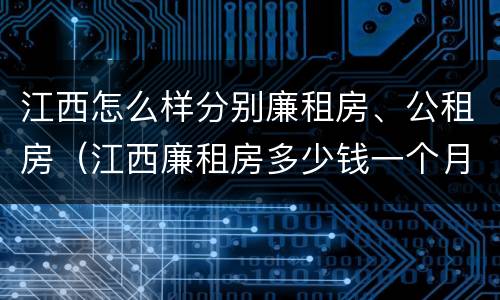 江西怎么样分别廉租房、公租房（江西廉租房多少钱一个月）
