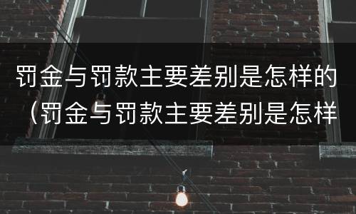 罚金与罚款主要差别是怎样的(罚金与罚款主要差别是怎样的呢)