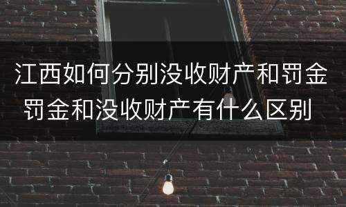 江西如何分别没收财产和罚金 罚金和没收财产有什么区别