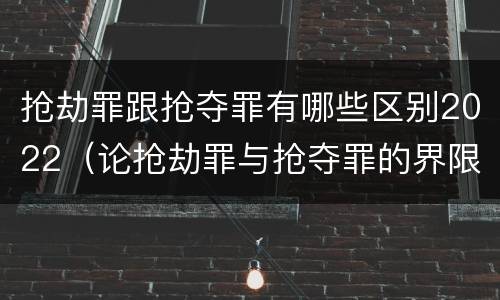 抢劫罪跟抢夺罪有哪些区别2022（论抢劫罪与抢夺罪的界限）