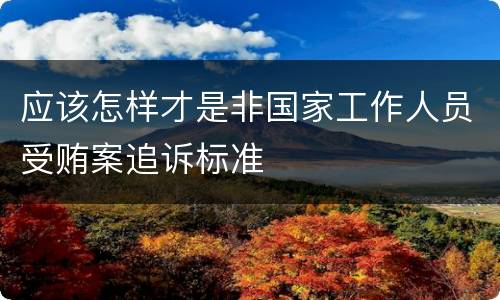应该怎样才是非国家工作人员受贿案追诉标准