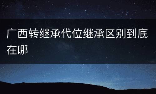 广西转继承代位继承区别到底在哪