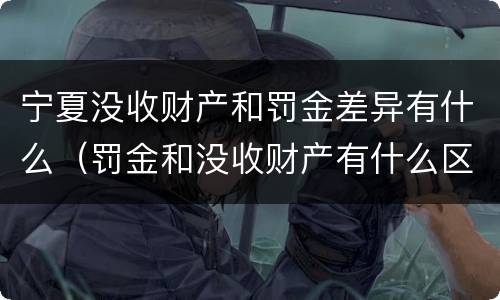 宁夏没收财产和罚金差异有什么（罚金和没收财产有什么区别）