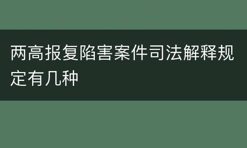 两高报复陷害案件司法解释规定有几种