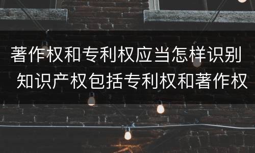 著作权和专利权应当怎样识别 知识产权包括专利权和著作权吗