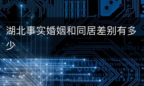 湖北事实婚姻和同居差别有多少