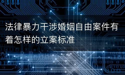 法律暴力干涉婚姻自由案件有着怎样的立案标准