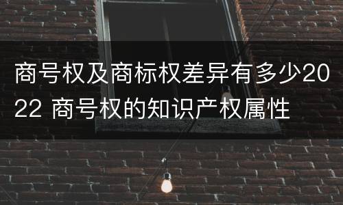 商号权及商标权差异有多少2022 商号权的知识产权属性