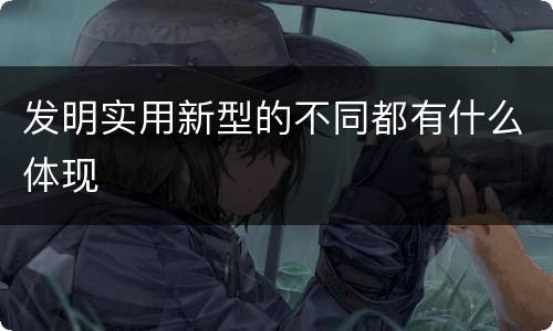 发明实用新型的不同都有什么体现