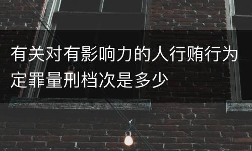 有关对有影响力的人行贿行为定罪量刑档次是多少