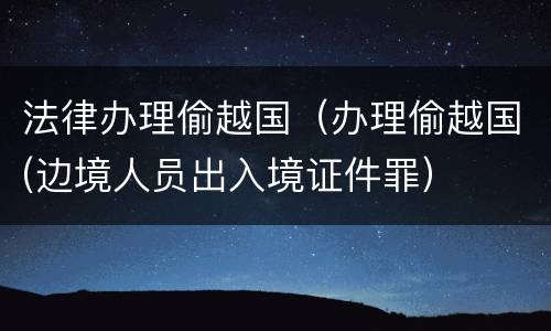 法律办理偷越国（办理偷越国(边境人员出入境证件罪）