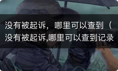 没有被起诉，哪里可以查到（没有被起诉,哪里可以查到记录）