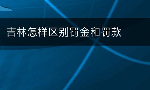 吉林怎样区别罚金和罚款
