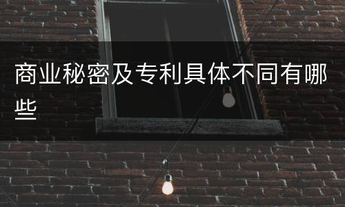 商业秘密及专利具体不同有哪些