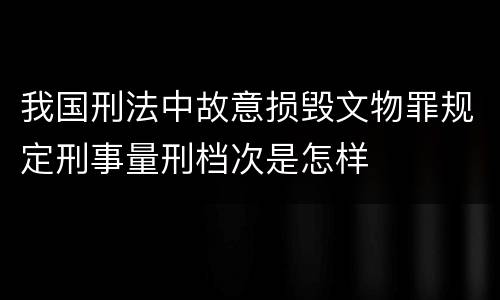 我国刑法中故意损毁文物罪规定刑事量刑档次是怎样
