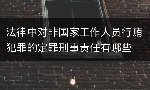 法律中对非国家工作人员行贿犯罪的定罪刑事责任有哪些